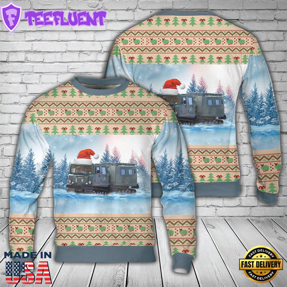 Swedish Army Bandvagn 206 Bv 206 Christmas AOP Sweater