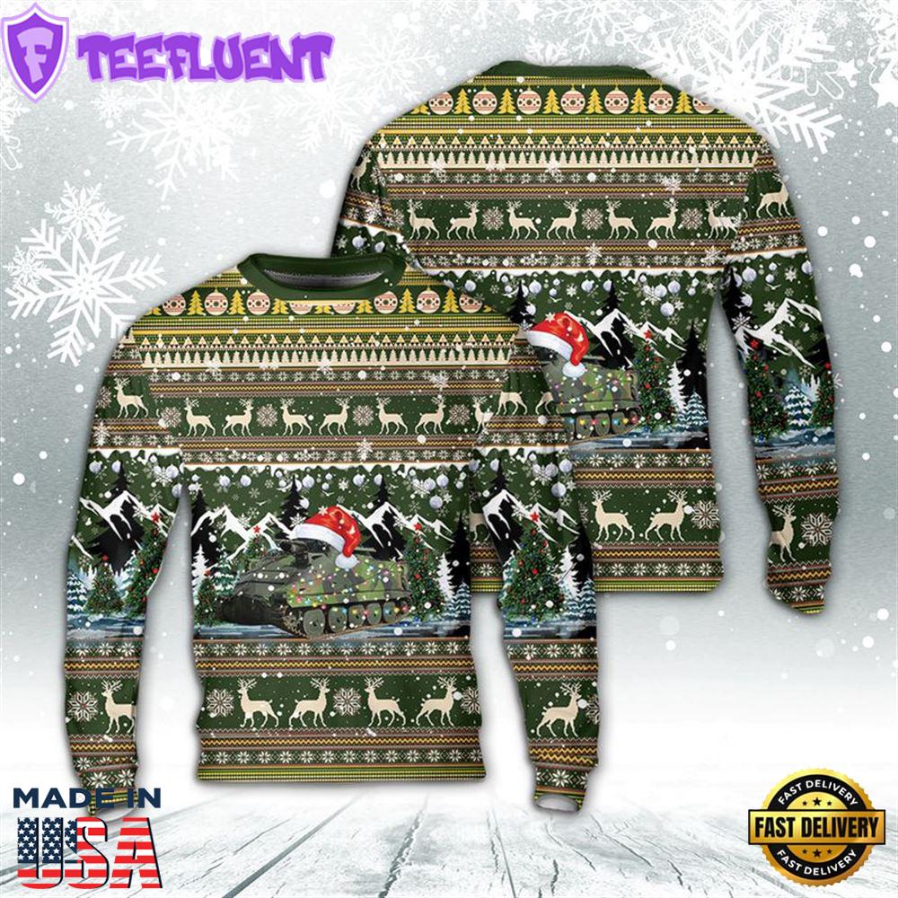 Swedish Army Pansarbandvagn 302 (Pbv 302) Christmas AOP Sweater