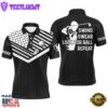 Swing Swear Look For Ball Repeat American Flag Custom Name Team Golf Polo Shirts Black