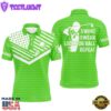 Swing Swear Look For Ball Repeat American Flag Custom Name Team Golf Polo Shirts Green