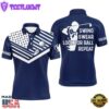 Swing Swear Look For Ball Repeat American Flag Custom Name Team Golf Polo Shirts Navy Blue