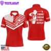 Swing Swear Look For Ball Repeat American Flag Custom Name Team Golf Polo Shirts Red