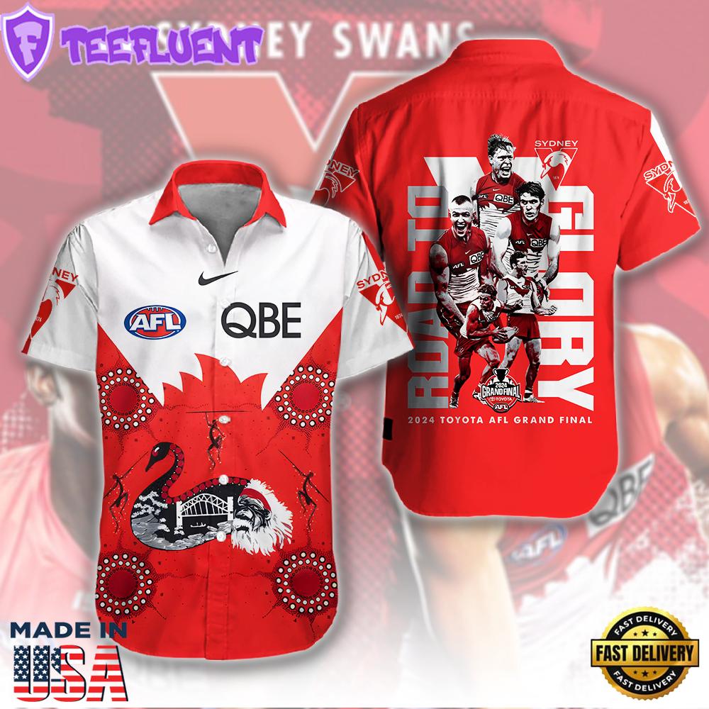 Sydney Swans Short Sleeve Dress Shirt For Man And Women