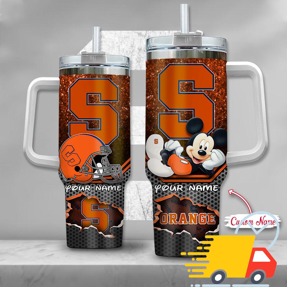 Syracuse Orange NCAA Mickey Mouse Custom Stanley Quencher 40oz Stainless Steel Tumbler With Handle