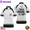 Talk Birdie To Me Mens Golf Polo Shirt, Black And White