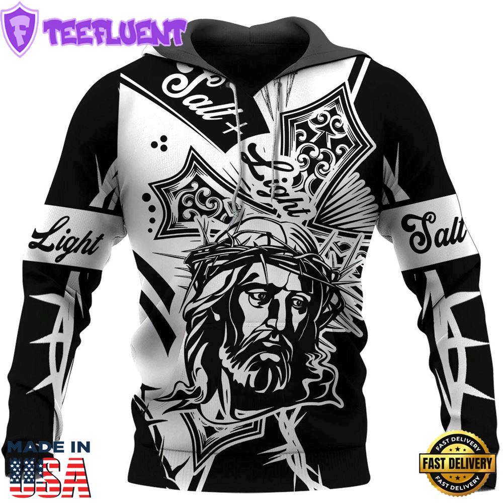 Talt Light Jesus Cross Templar God 3D Hoodie