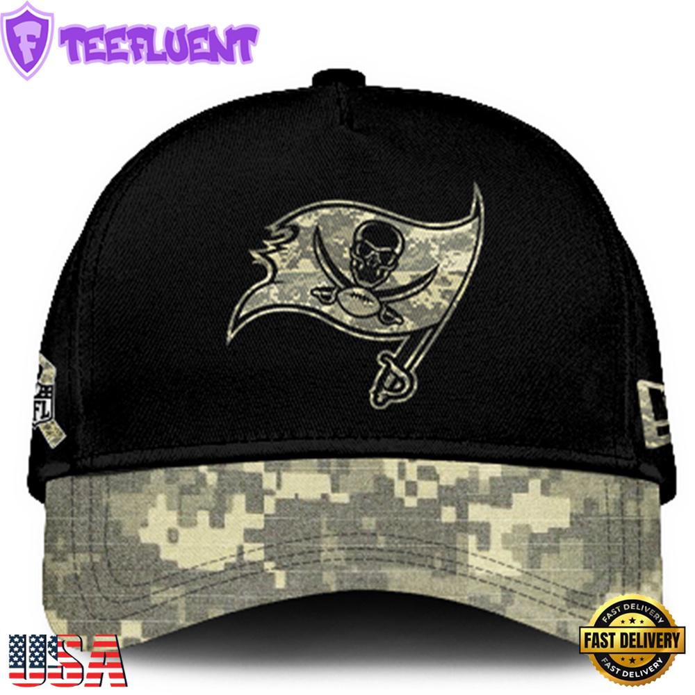 Tampa Bay Buccaneers 2024 Salute to Service Club Black Camo Cap Gift For Veteran