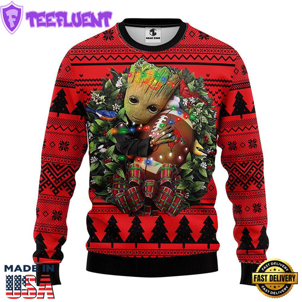 Tampa Bay Buccaneers Groot Hug Christmas Ugly Sweater Sport For Fan