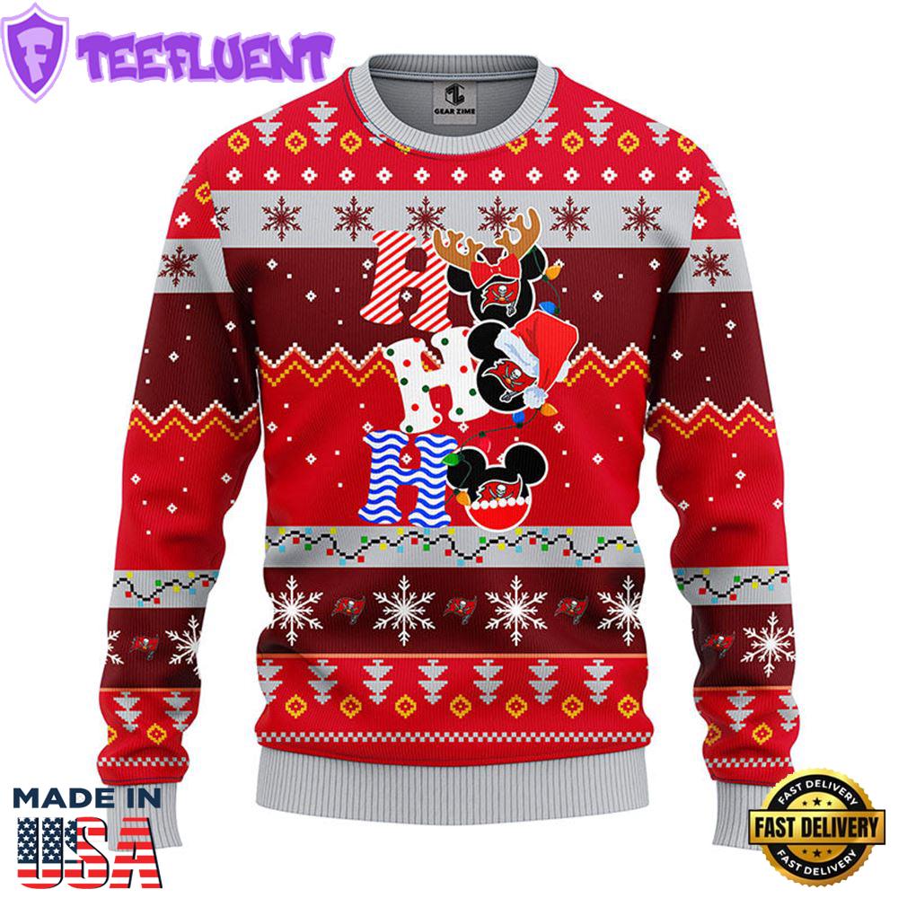 Tampa Bay Buccaneers HoHoHo Mickey Christmas Ugly Sweater
