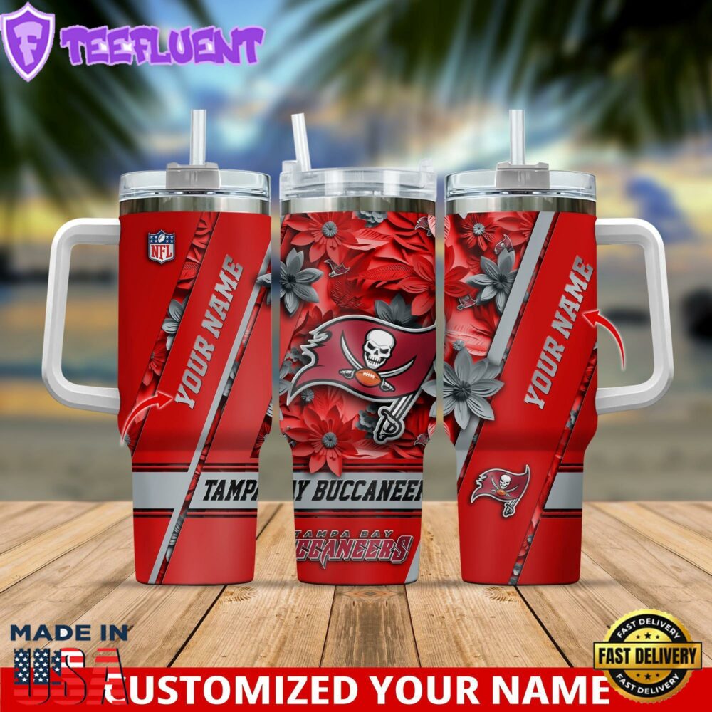 Tampa Bay Buccaneers NFL Custom Stanley Quencher 40oz Stainless Steel