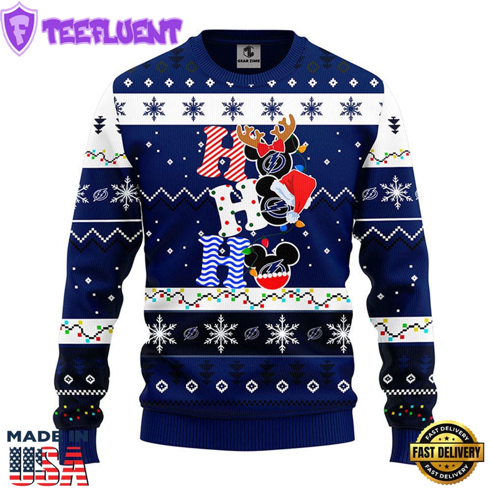 Tampa Bay Lightning Hohoho Mickey Christmas Ugly Sweater