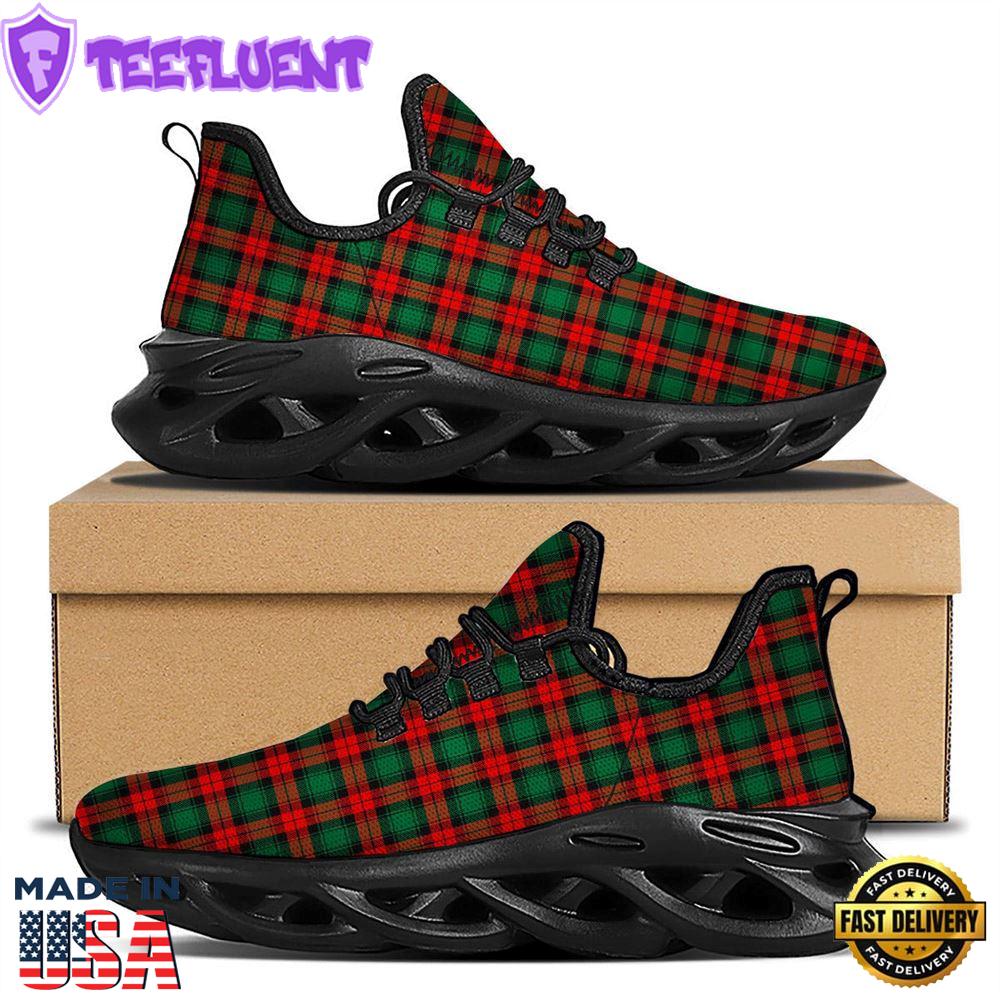Tartan Christmas Print Pattern Black Max Soul Shoes