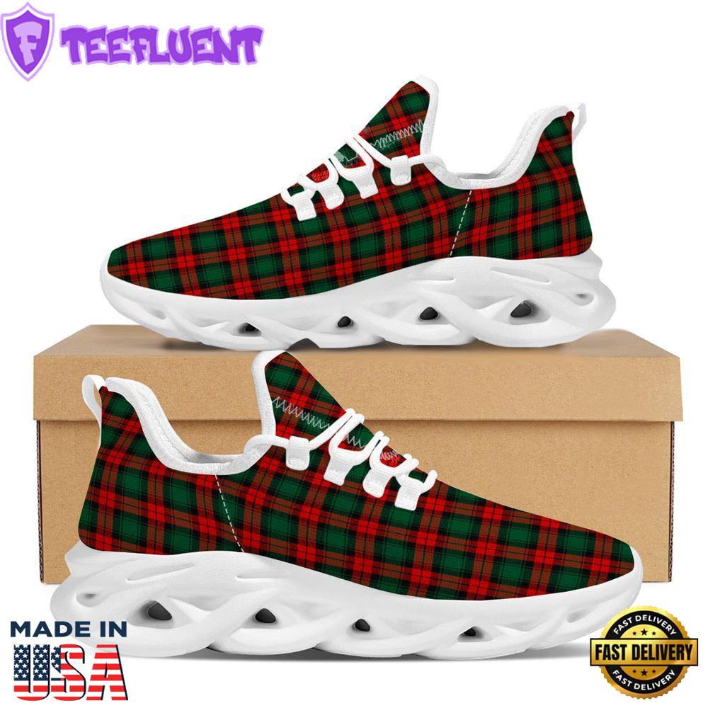 Tartan Christmas Print Pattern White Max Soul Shoes