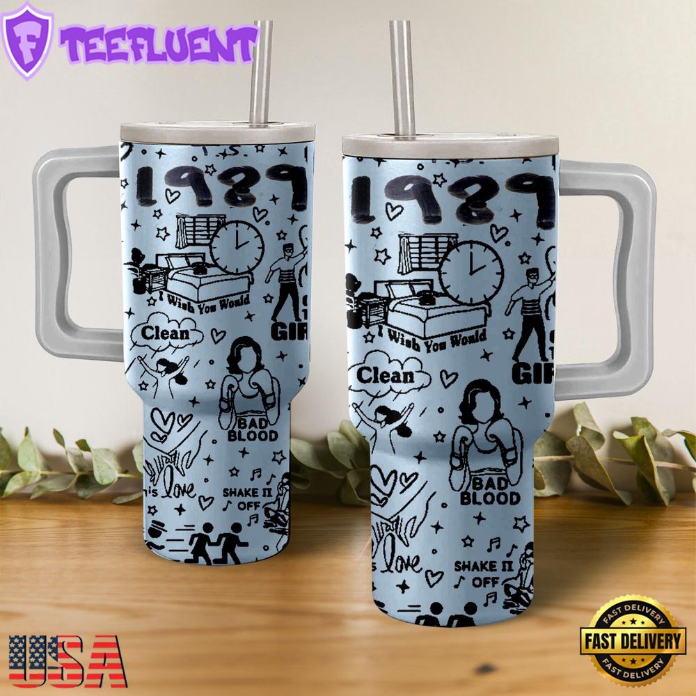 Taylor Swift 1989 Album Music Tumbler 40oz With Handle