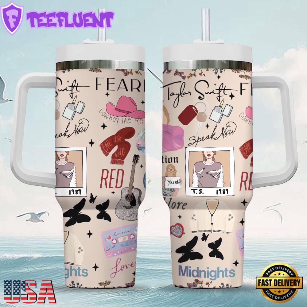 Taylor Swift Album Swiftie Collection Music Tumbler 40oz With Handle