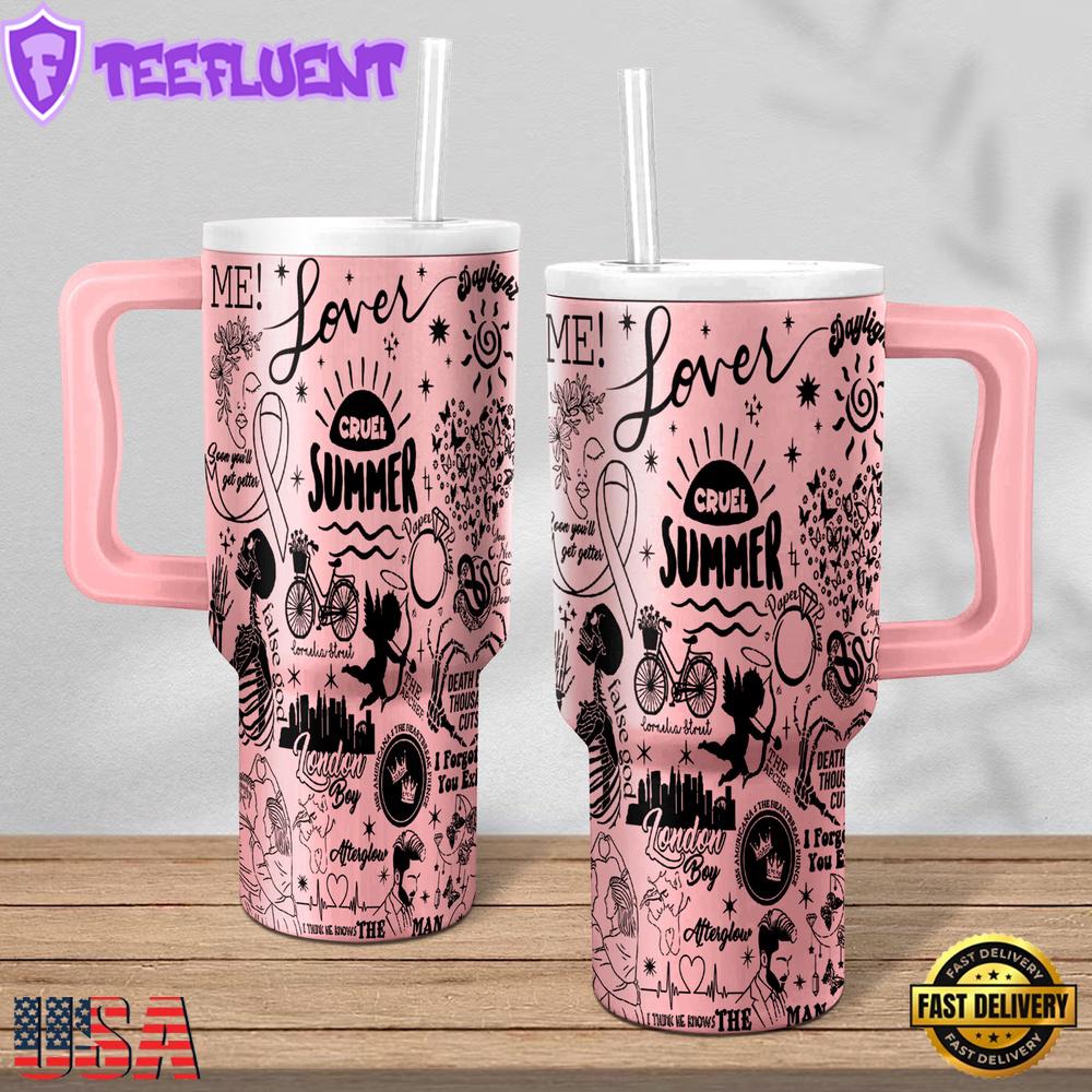 Taylor Swift Lover Album Music Tumbler 40oz With Handle
