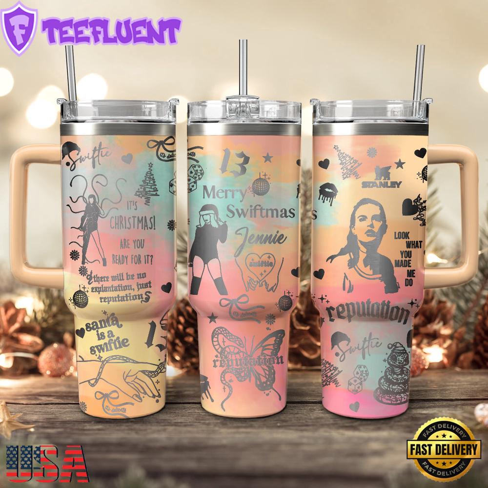 Taylor Swift Music Christmas Tumbler 40oz With Handle