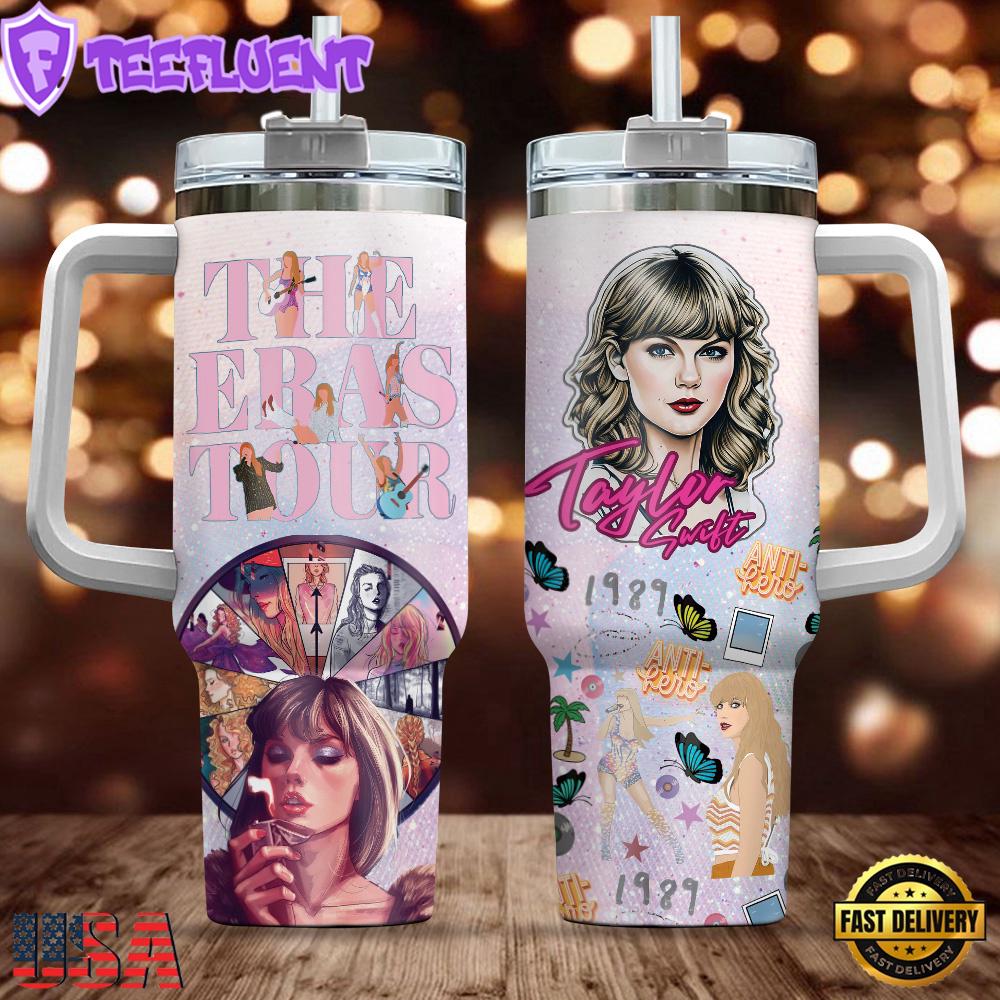 Taylor Swift Music The Eras Tour Tumbler 40oz With Handle