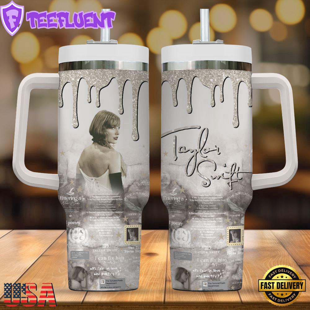Taylor Swift Poetry 40oz Stanley Tumbler
