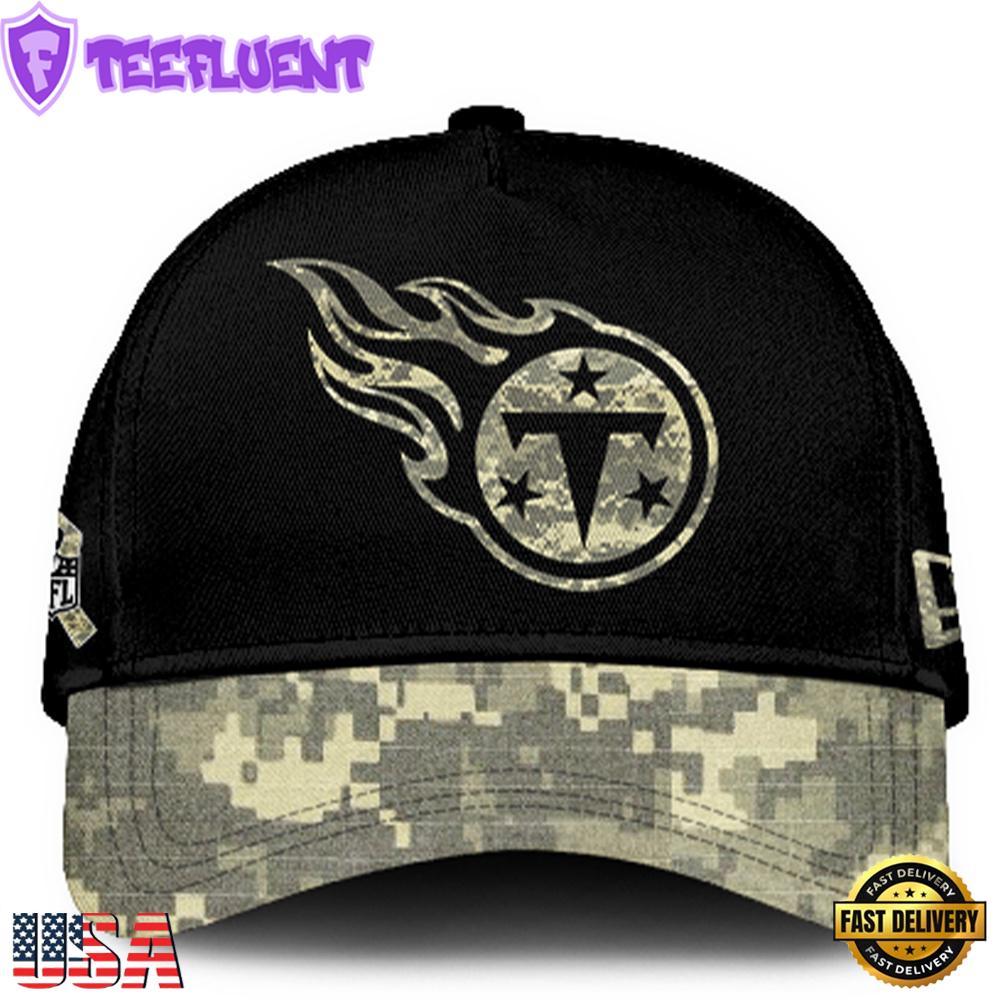 Tennessee Titans 2024 Salute to Service Club Black Camo Cap Gift For Veteran