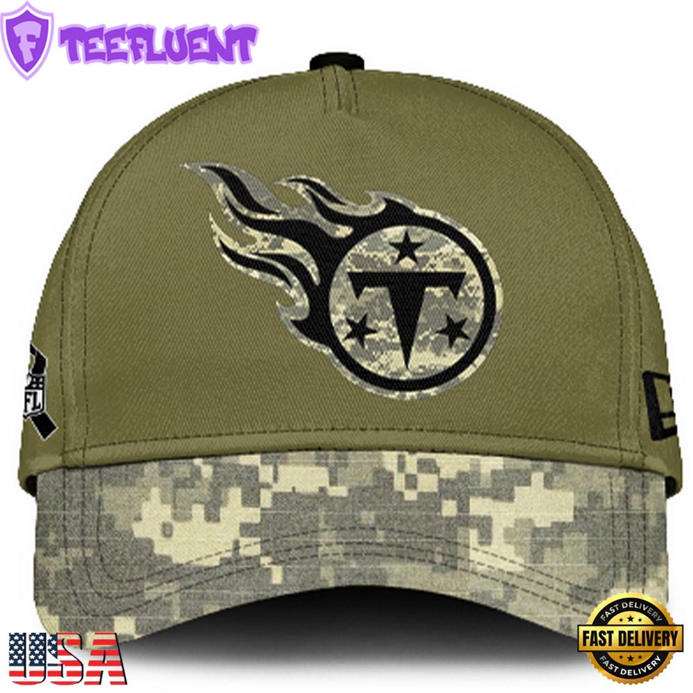 Tennessee Titans 2024 Salute to Service Club Green Camo Cap Gift For Veteran
