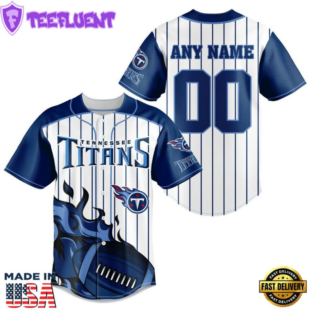 Tennessee Titans NFL 3D Personalized Baseball Shirt For Fans