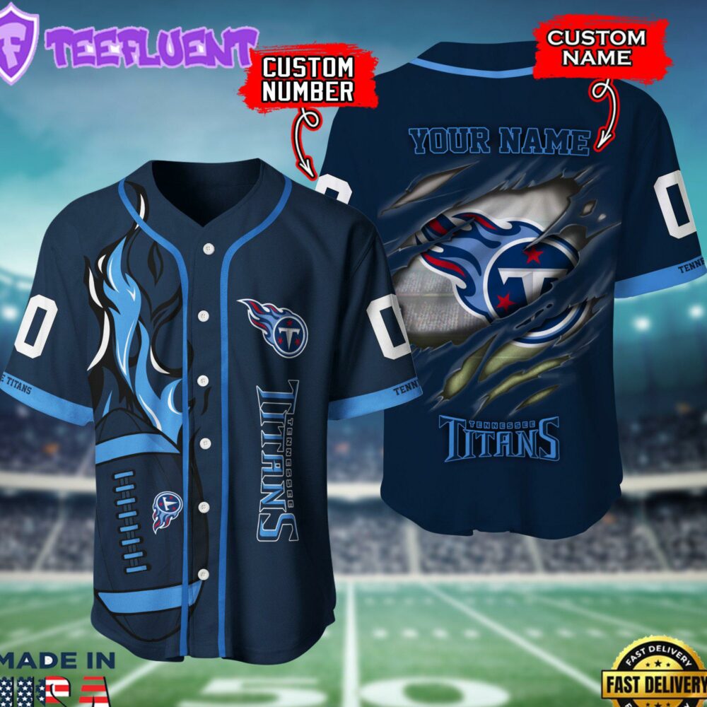 Tennessee Titans NFL 3D Personalized Baseball Shirt For Fans