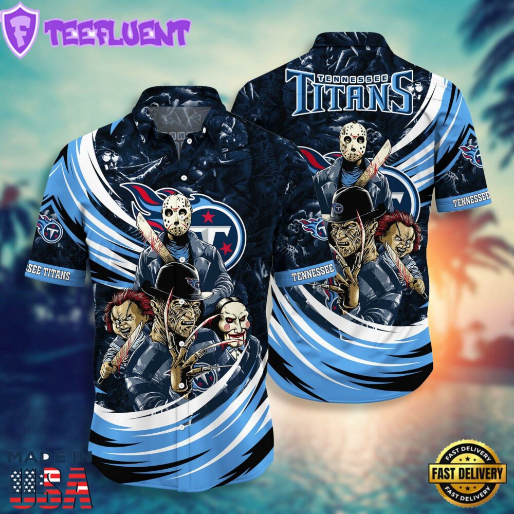 Tennessee Titans NFL Halloween Horror Movies Hawaiian Shirts