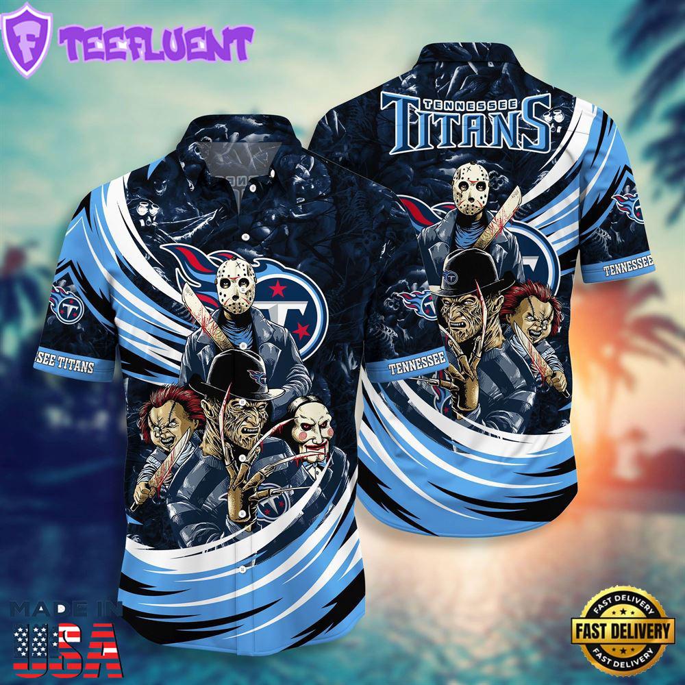 Tennessee Titans NFL Halloween Horror Movies Hawaiian Shirts