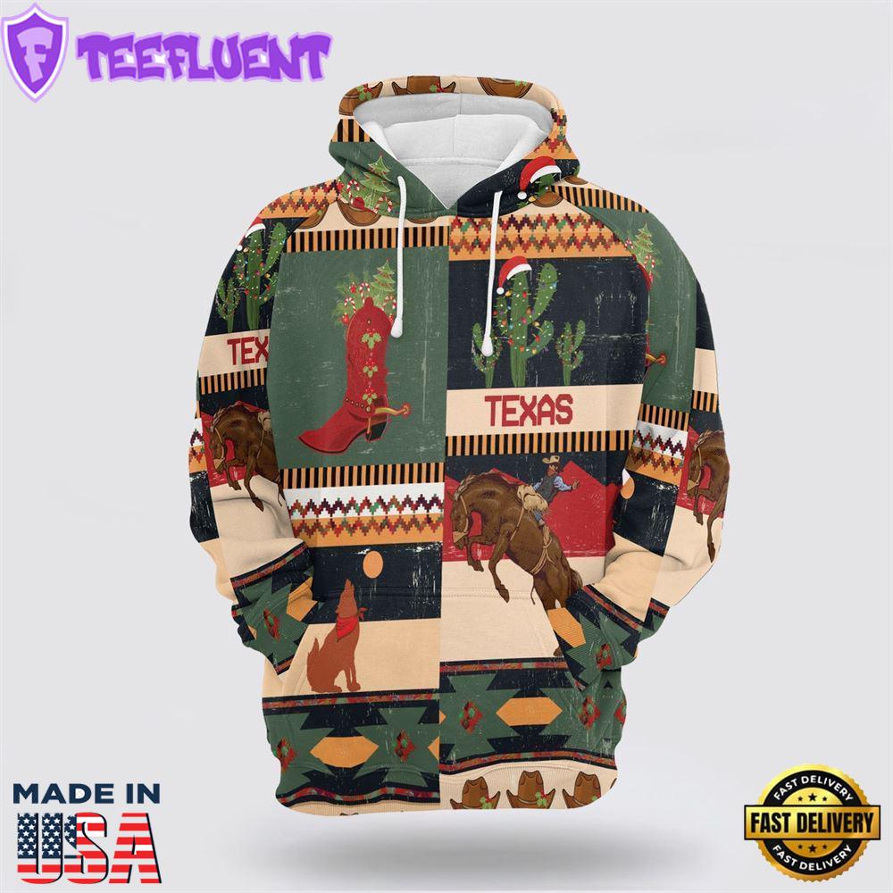 Texas Christmas All Over Print 3D Hoodie