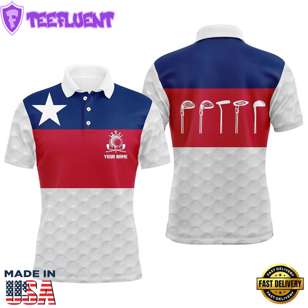 Texas Flag Mens Golf Polo Shirt, Texas
