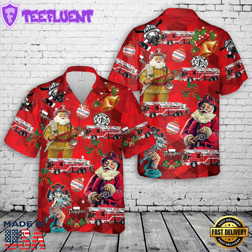 Texas Irving Fire Department Christmas Hawaiian Shirt