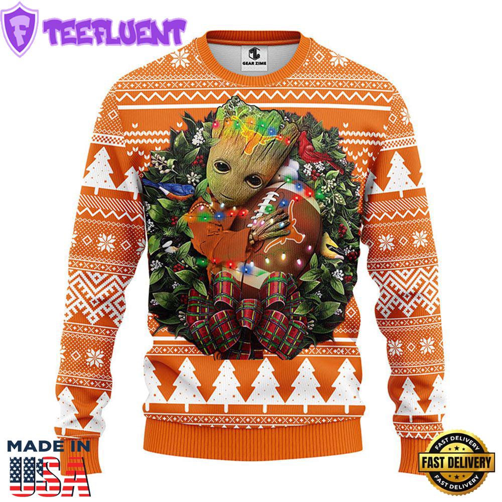 Texas Longhorns Groot Hug Christmas Ugly Sweater Sport For Fan