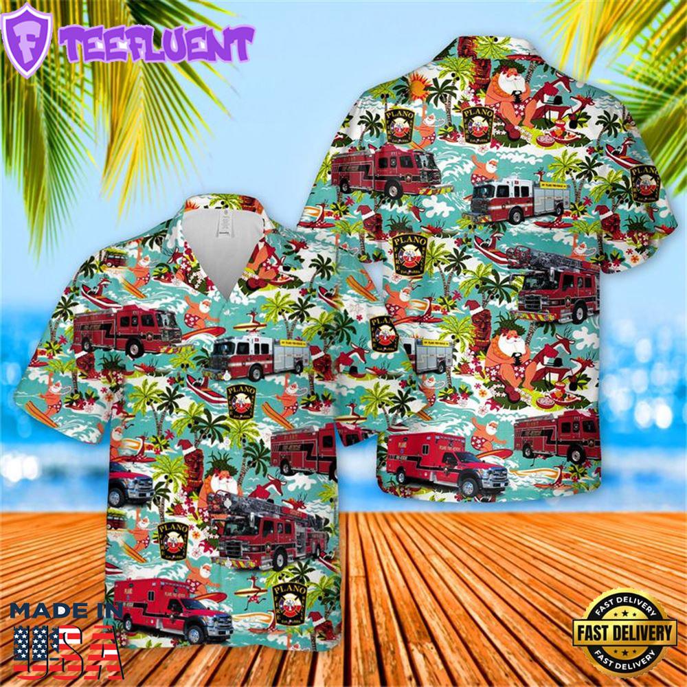 Texas Plano Fire-Rescue Christmas Hawaiian Shirt