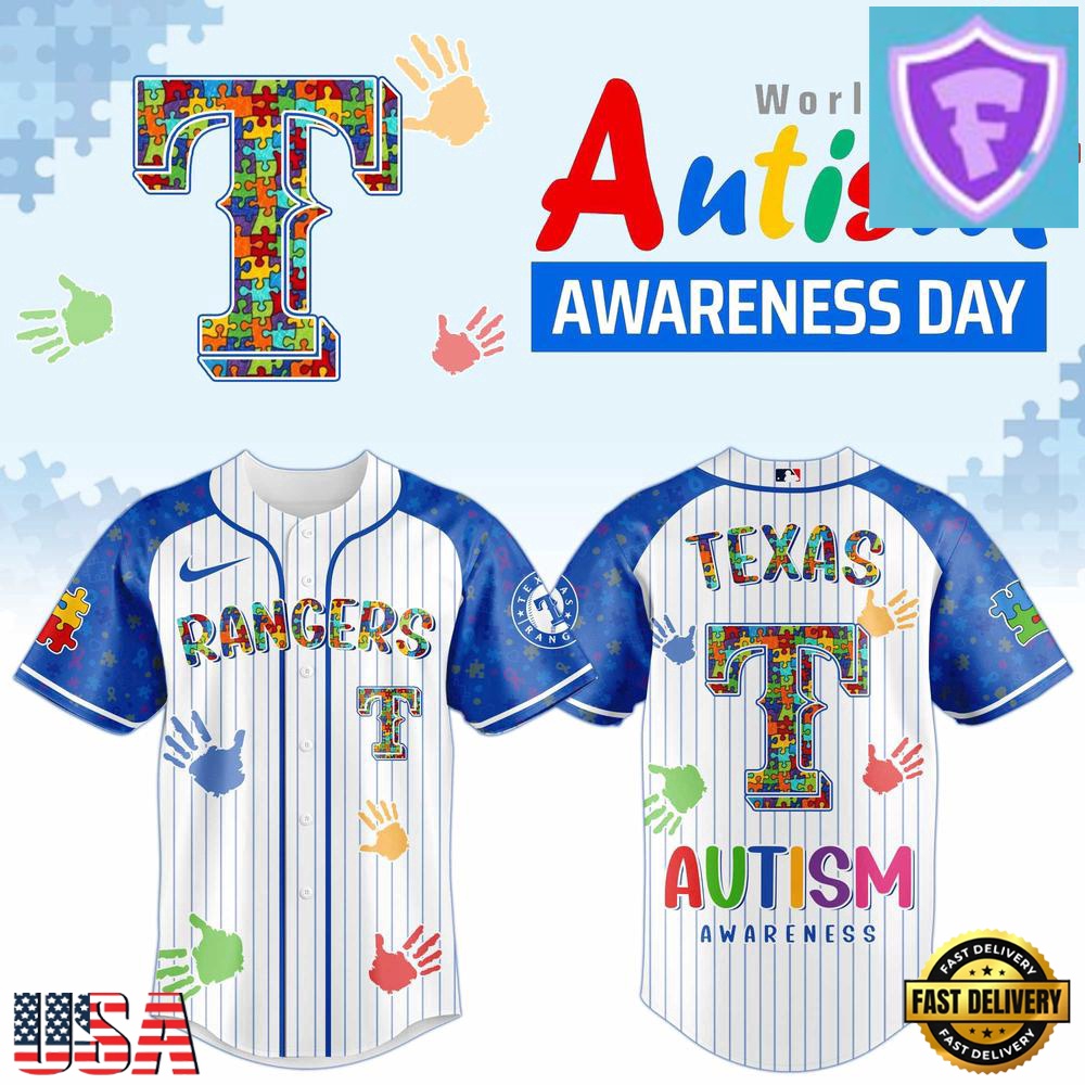 Texas Rangers Autism Awareness Special Edition Baseball Jersey
