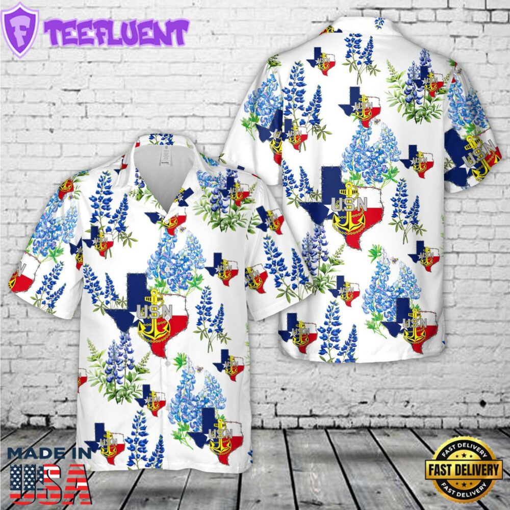 Texas US Navy Chief Anchor Hawaiian Shirt