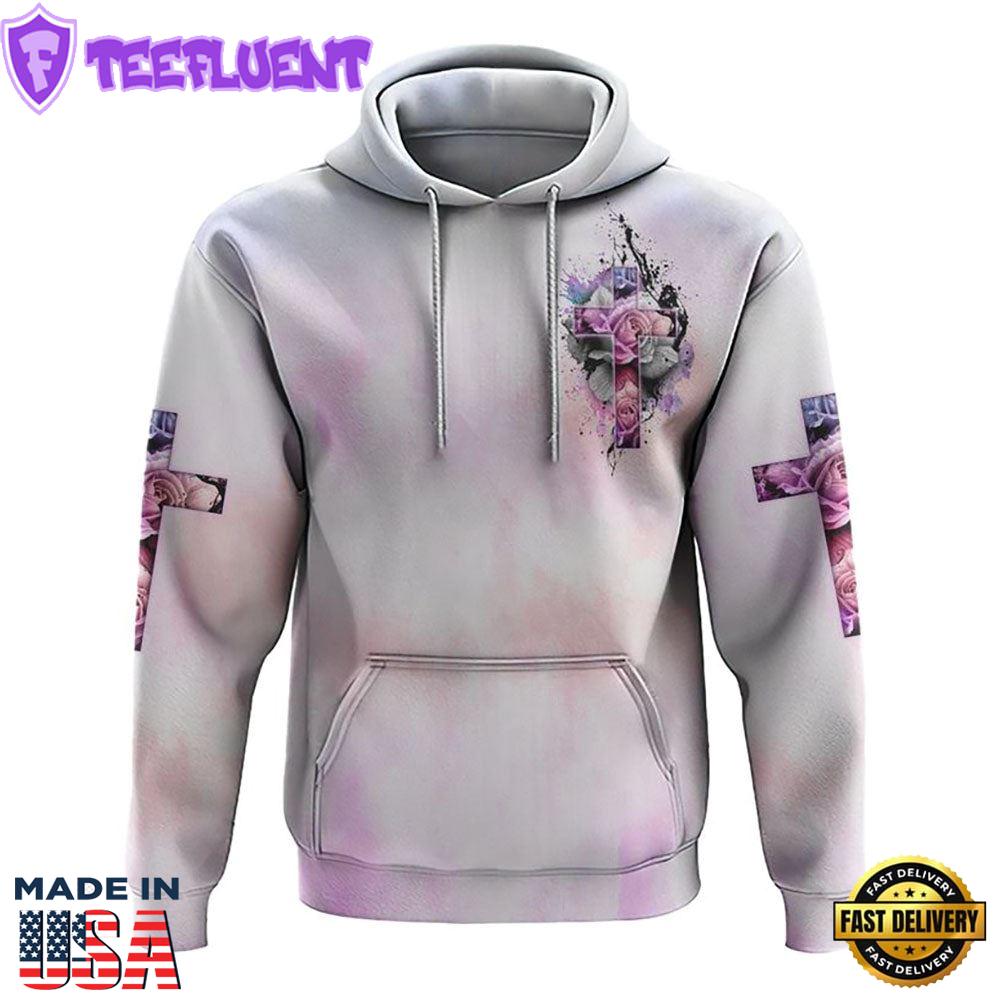 The Devil Saw Me With My Head Down Rose Cross 3D Hoodie