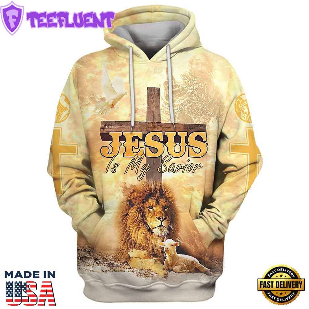 The Hand Of Jesus Lion And Lamb Hoodie Jesus Is My Savior Hoodies Jesus Hoodie