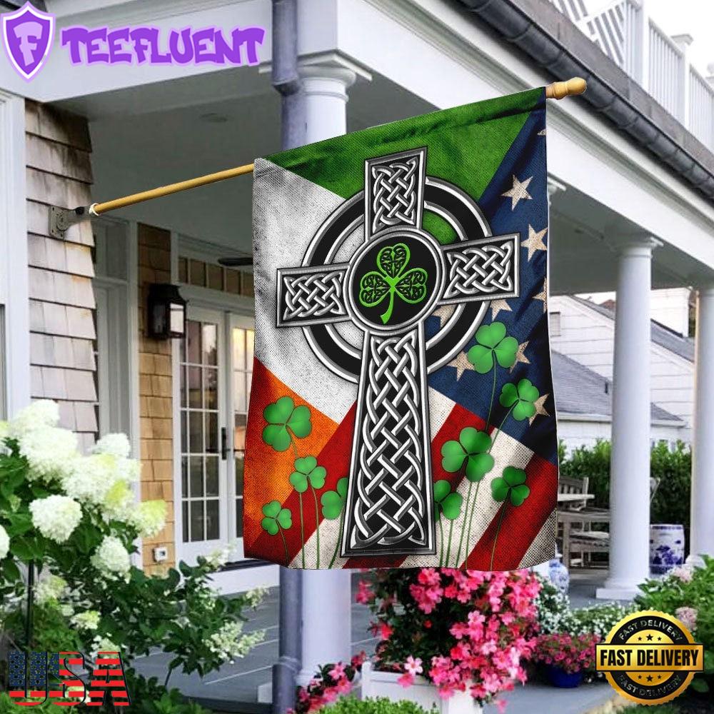 The Irish Celtic Cross St. Patricks House And Garden Flag Decor