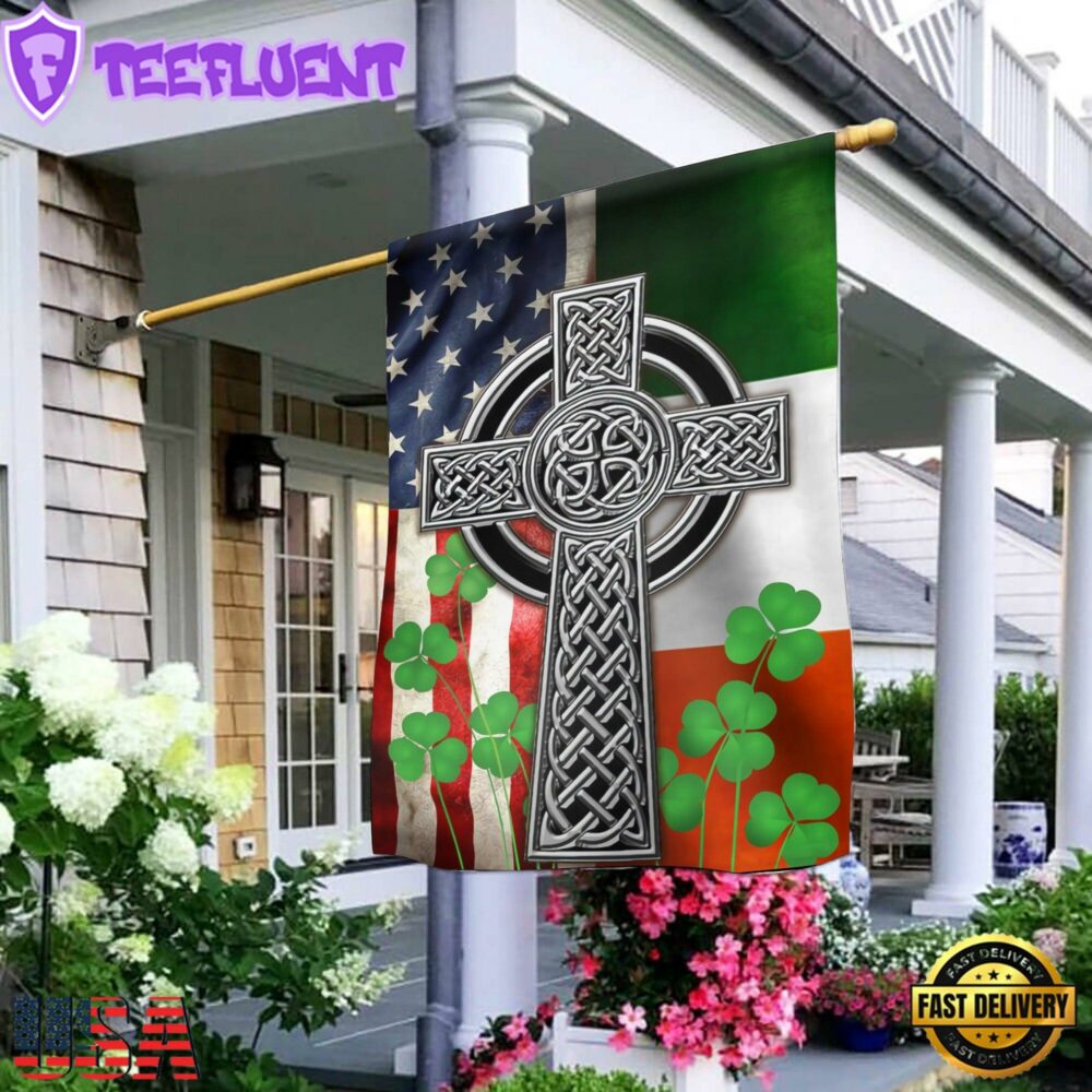 The Irish Celtic Cross St. Patrick'sHouse And Garden Flag Decor