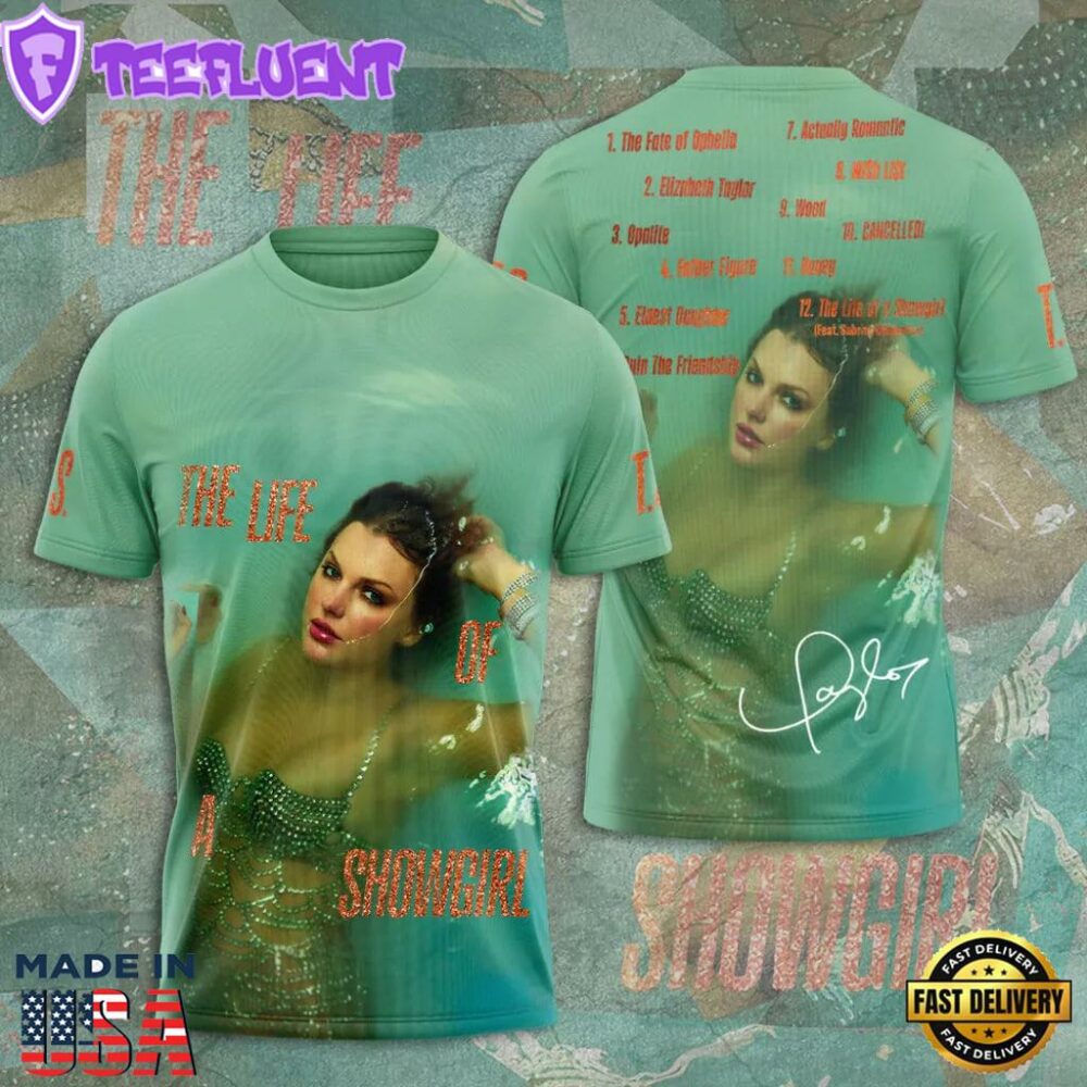 The Life Of A Showgirl Love Taylor Swift 2025 Green T-Shirt