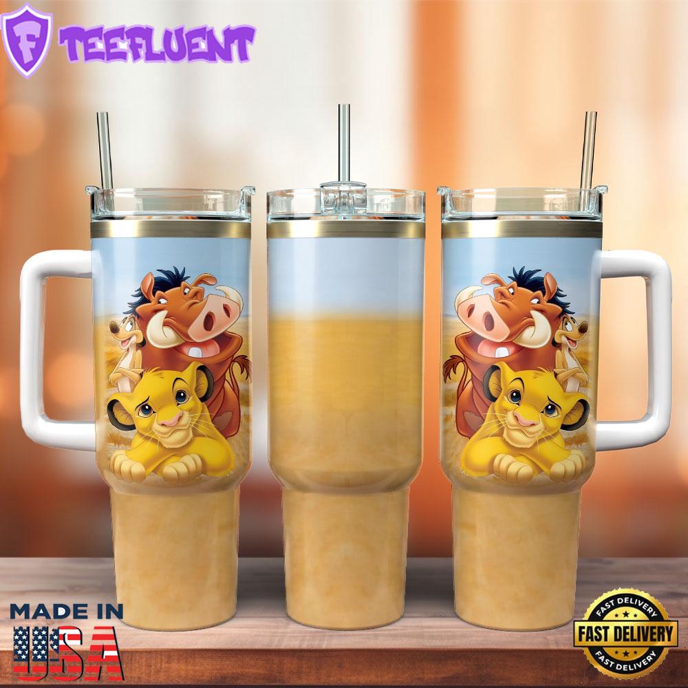 The Lion King Cartoon Movie Custom Stanley Quencher 40oz Stainless Steel Tumbler With Handle