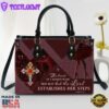 The Lord Establishes Her Steps Cross Leather Handbag Christ Gifts Leather Bags