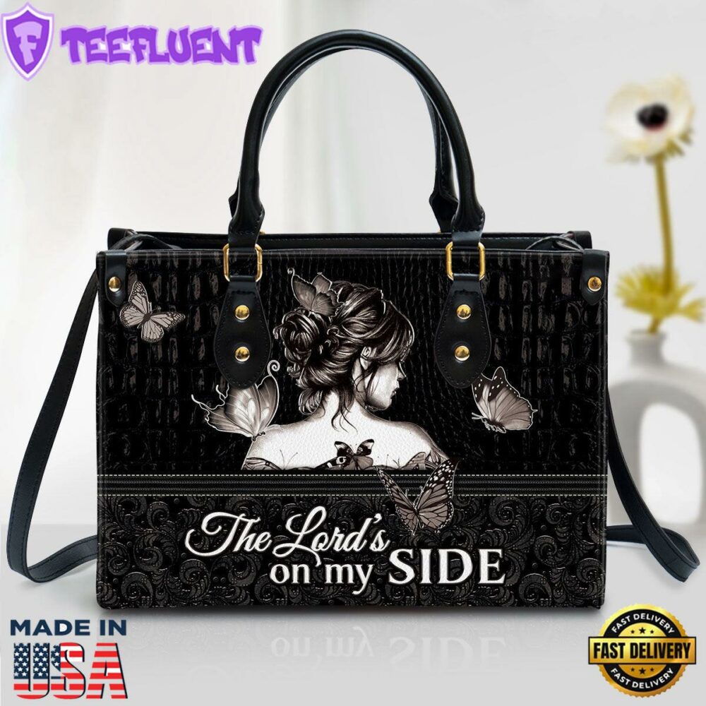 The Lord‘S On My Side Butterfly Leather Handbag Christ Gifts Leather Bags