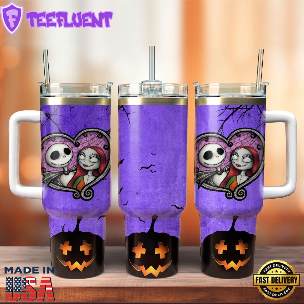 The Nightmare Before Christmas Movie Custom Stanley Quencher 40oz Stainless Steel Tumbler With Handle 1
