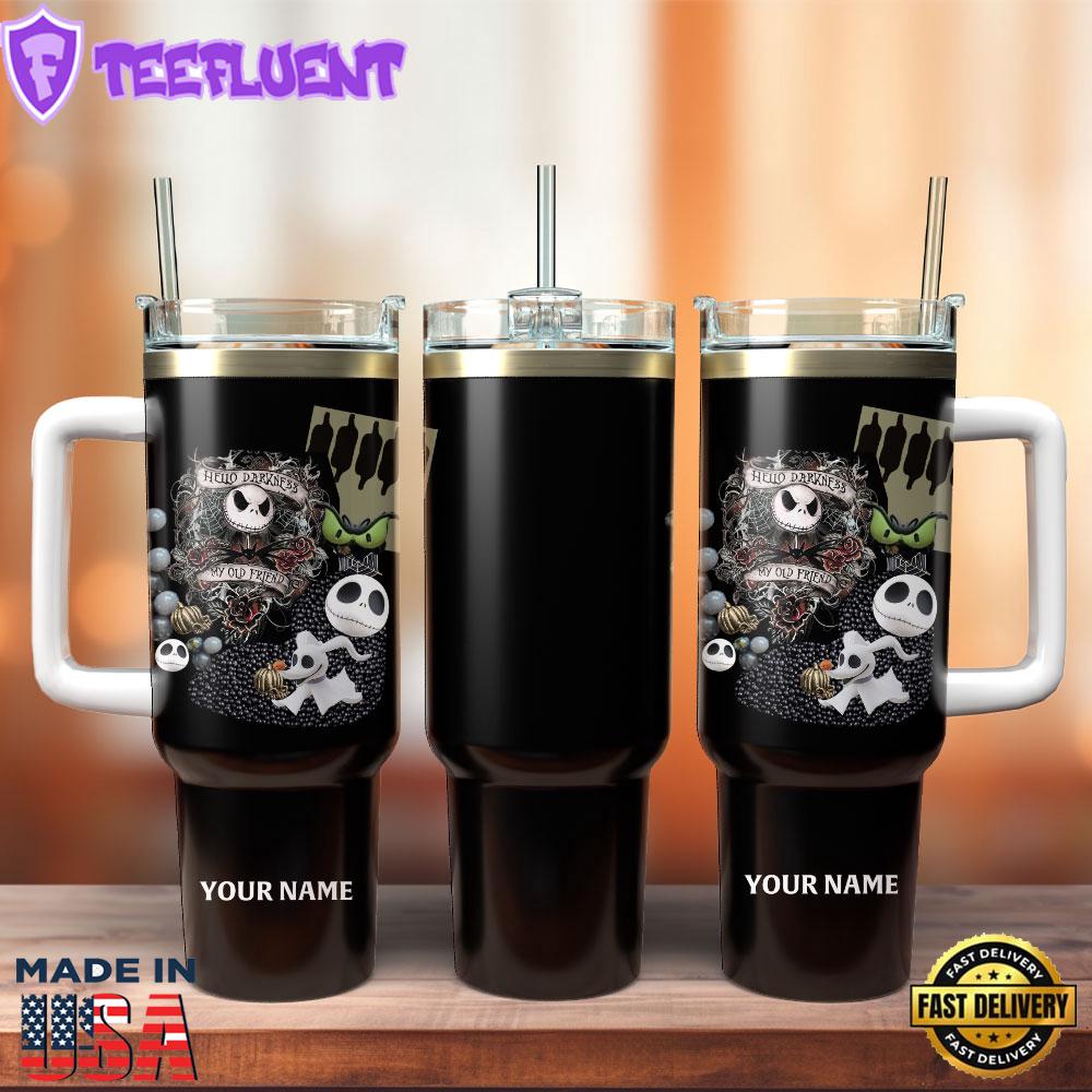 The Nightmare Before Christmas Movie Custom Stanley Quencher 40oz Stainless Steel Tumbler With Handle 4
