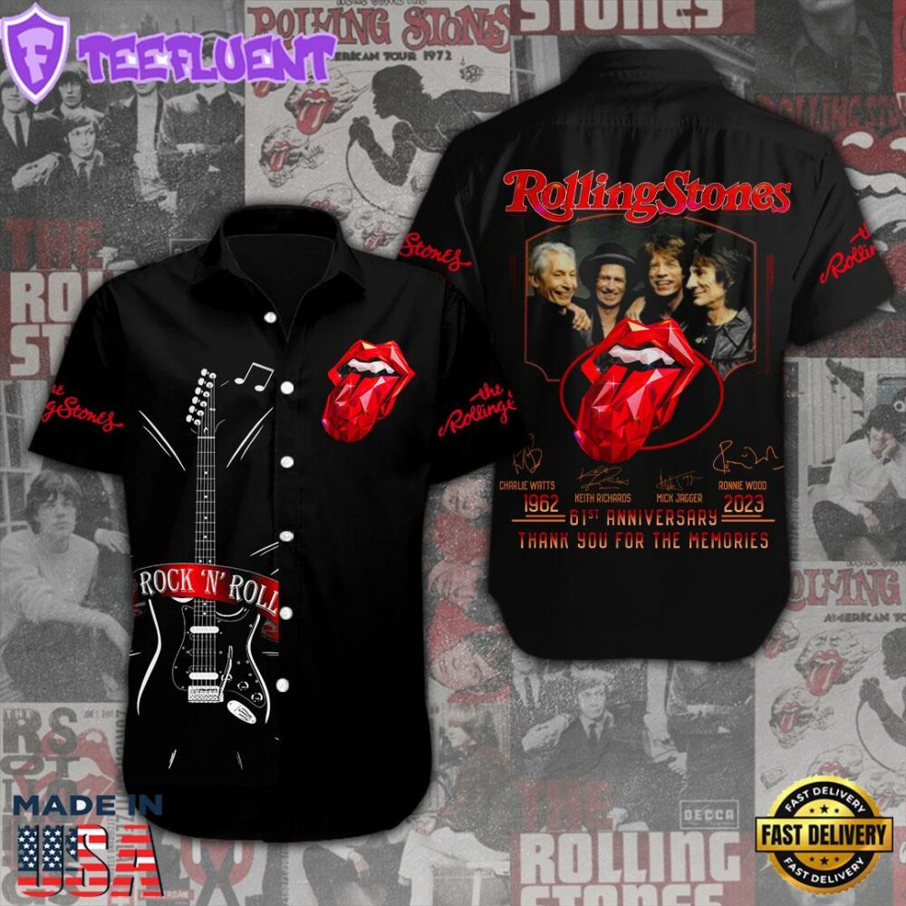 The Rolling Stones Short Sleeve Dress Shirt For Fans