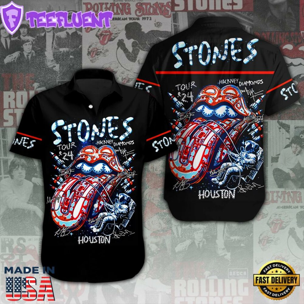 The Rolling Stones Short Sleeve Dress Shirt Hawaiian For Family