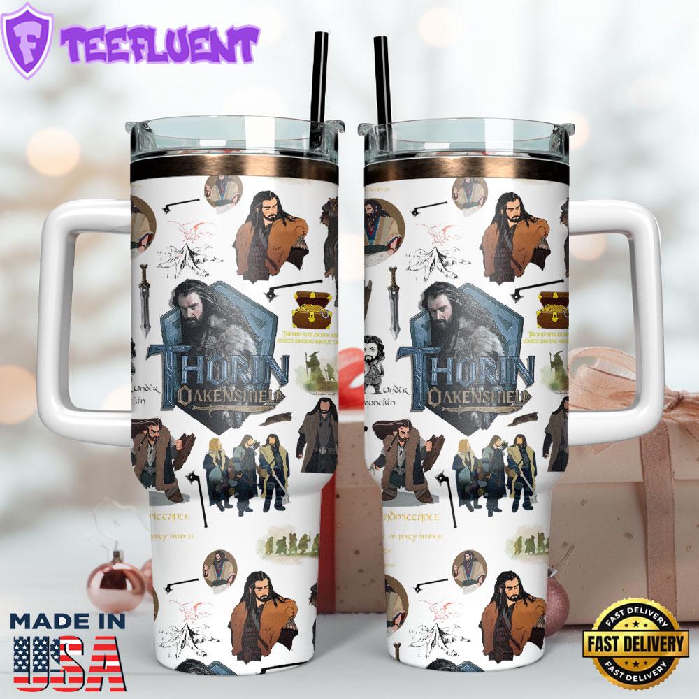 Thorin Oakenshield The Hobbit Movie Custom Stanley Quencher 40oz Stainless Steel Tumbler