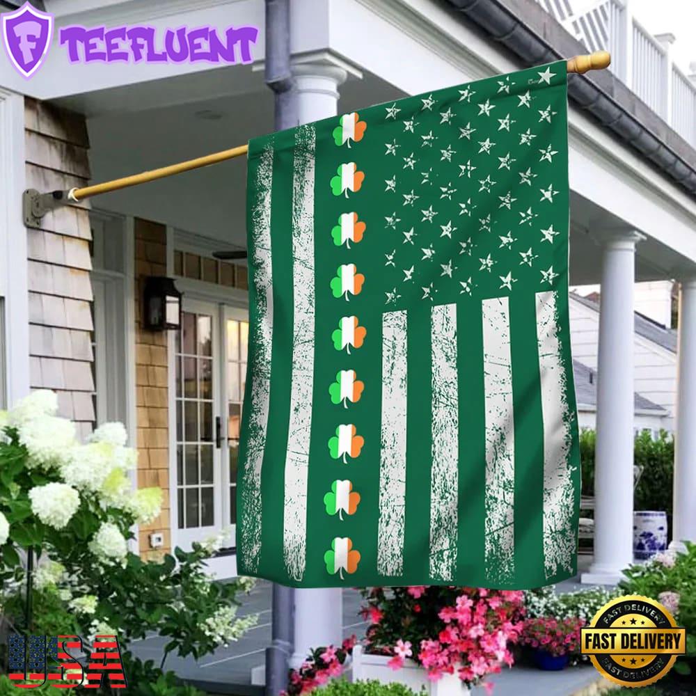 Three Clover Lucky American House And Garden Flag Decor